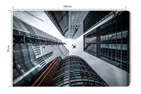 Obraz na płótnie londyńskie drapacze chmur 100x70 cm ozdoba każdego wnętrza obraz w wyrazistej kolorystyce wysoka jakość wykonania