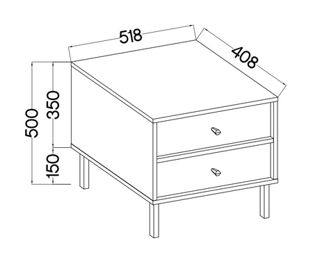 Szafka nocna Kioto II beżowa z szufladami idealna szafka do sypialni wsparta na metalowej złotej podstawie subtelne uchwyty