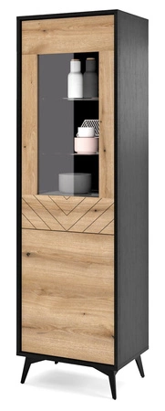 Witryna Gusto 54 cm czarna / dąb evoke designerski i komfortowy mebel do nowoczesnych oraz funkcjonalnych wnętrz