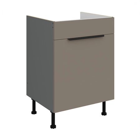 Zestaw mebli kuchennych Fiuggi Ant 300 cm stylowe szafki kuchenne z frontami wykonanymi w technologii anti fingerprint metalowe uchwyty