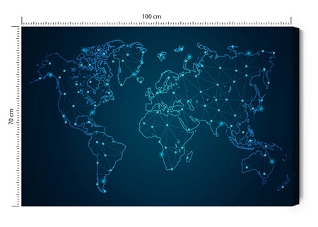 Obraz na płótnie mapa świata 100x70 cm ponadczasowa ozdoba każdego wnętrza obraz w wyrazistej kolorystyce wysoka jakość wykonania