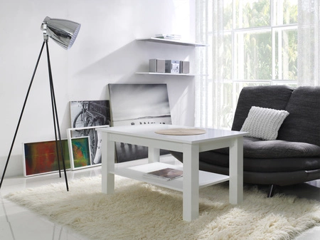 Stolik kawowy Jose T21 102 cm biały nowoczesny design mebla obrzeża stolika kawowego wykończone zostały specjalną okleiną