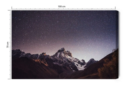 Obraz na płótnie gwieździste niebo w górach 100x70 cm ozdoba każdego wnętrza obraz w wyrazistej kolorystyce wysoka jakość wykonania