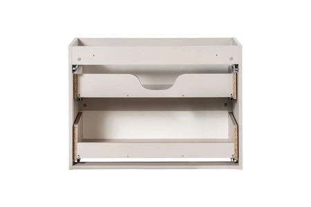 Szafka pod umywalkę Nova 80 cm beżowa designerska szafka z ryflowanymi frontami i frezowanymi uchwytami pojemne szuflady