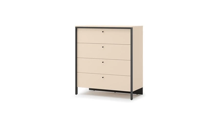 Komoda z szufladami Enna 101 cm beżowy / czarny nowoczesna konstrukcja komody do sypialni niewielkie uchwyty o ciekawym wykończeniu