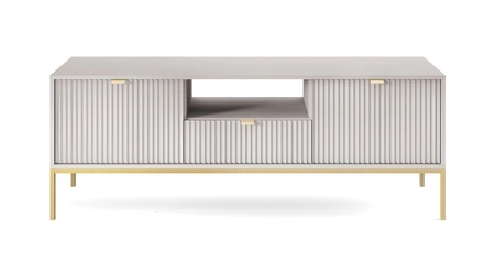 Zestaw mebli Lovro szary nowoczesny design meblościanka do salonu lub pokoju dziennego meble wzbogacone złotymi metalowymi dodatkami