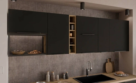 Szafka kuchenna narożna wisząca Alatri Ar 60x60 GN-108 1F odporna na uszkodzenia wykończenie frontów w technologii anti fingerprint