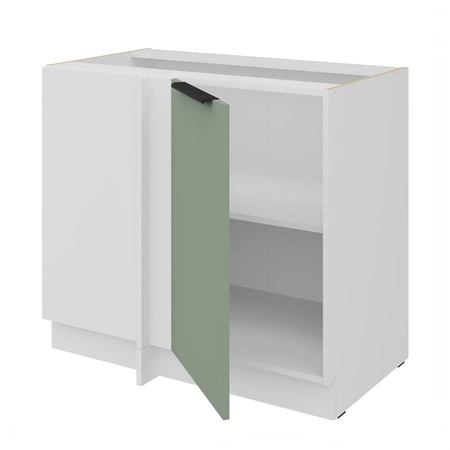 Szafka kuchenna narożna dostawiana Treviso Wh 105 ND 1F BB lewa fronty szafki kuchennej wykończone w technologii anti fingerprint