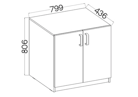 Komoda Makana 80 cm jasny szary funkcjonalny mebel do biura gabinetu lub pokoju młodzieżowego