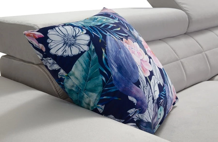 Narożnik z funkcją spania Belvi IV turkusowy prawostronny elegancki i stylowy narożnik rozkładany do salonu praktyczny schowek w boczku