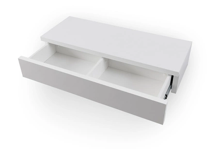 Konsola wisząca Navene 100 cm biały połysk funkcjonalny i uniwersalny dodatek do salonu przedpokoju lub biura