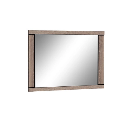 Lustro wiszące Dallas 115x82 cm dąb truflowy / czarny prostokątne lustro w ramie idealny dodatek do przedpokoju sypialni lub garderoby