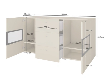 Komoda z szufladami Baros 132 cm dąb wotan wysoka jakość wykonania nowoczesne kształty w wyjątkowej stylizacji zachwycą każdego