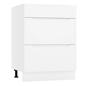 Szafka kuchenna stojąca z szufladami Zova D60 S/3 biała pojemna szafka odporna na działanie wilgoci i uszkodzenia frezowane uchwyty
