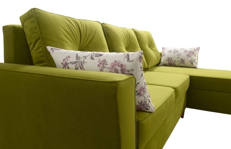 Narożnik z funkcją spania Topeka czarny prawostronny stylowy i nowoczesny design wpisujący się w każdą aranżację