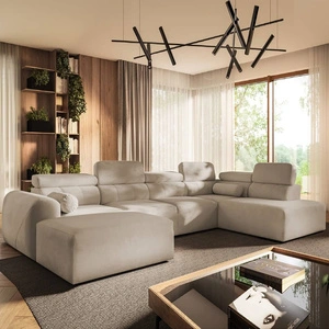 Narożnik z funkcją spania Cantare VI beżowy lewostronny wygodny narożnik o niebanalnym designie doskonale odnajdzie się w salonie