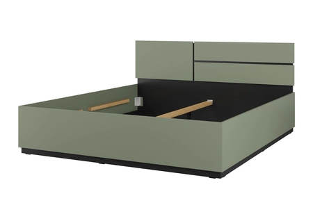 Łóżko Cross 180x200 cm zielone idealne łóżko do stylowej sypialni z wysokim zagłówkiem