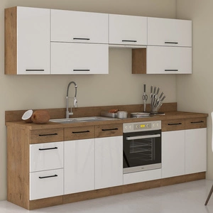 Zestaw mebli kuchennych Vento 260 cm szafki doskonale prezentują się we wnętrzach klasycznych oraz nowoczesnych