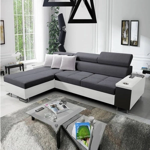 Narożnik z funkcją spania Dafni grafitowo biały lewostronny pleciony komfort i funkcjonalność podczas codziennego wypoczynku