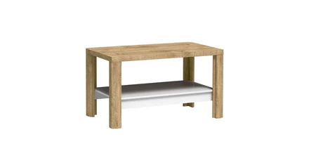 Zestaw mebli Livinio dąb ribbeck / biały połysk nietuzinkowa meblościanka do salonu o lekkim designie subtelne oświetlenie ledowe