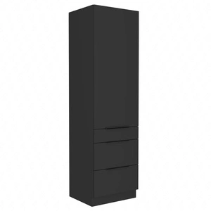 Słupek kuchenny Black 60 DKS-210 3S 1F szafka z szufladami metalowe uchwyty krawędziowe szafka odporna na działanie wilgoci i uszkodzenia