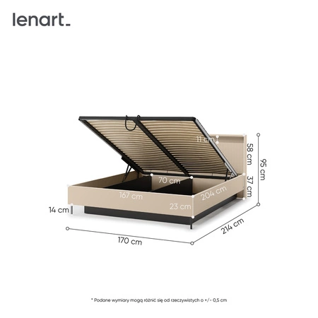 Zestaw mebli do sypialni Trend beżowy nowoczesny design komplet mebli o eleganckiej stylistyce z ryflowaniem oraz oświetleniem LED