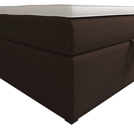 Łóżko kontynentalne Flint 90x200 brązowe w nowoczesnym skandynawskim stylu z tapicerowanym zagłówkiem łóżko z pojemnikiem