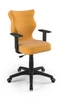 Krzesło do biurka Duo żółte dopasowane do wzrostu 159-188 cm ergonomiczne krzesło obrotowe z regulowanymi podłokietnikami
