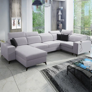 Narożnik z funkcją spania Kelly Sleek IV szary popiel lewostronny narożnik rozkładany z pojemnikami na pościel pleciona tkanina