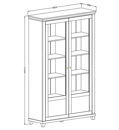 Witryna Evora 126 cm beżowa / dąb dunin zachwyci miłośników wyrazistych wnętrz idealna do salonu oraz jadalni