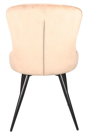 Krzesło tapicerowane Lotus 45x44 cm beżowe nowoczesne oraz funkcjonalne krzesło do jadalni z metalowymi nogami