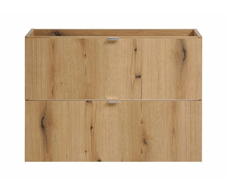 Szafka pod umywalkę Nova 80 cm dąb coast evoke funkcjonalna szafka w stylu minimalistycznym uchwyty krawędziowe pojemne szuflady