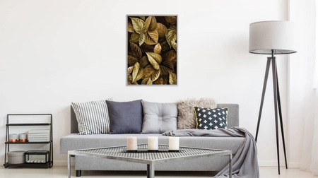 Plakat jesienne liście 70x100 plakat w ramie precyzyjny wydruk ze stylową grafiką doskonała dekoracja do salonu lub sypialni