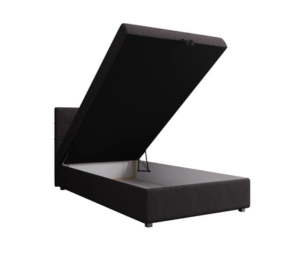 Łóżko kontynentalne Fresno 100x200 grafitowe w nowoczesnym skandynawskim stylu z tapicerowanym zagłówkiem łóżko z pojemnikiem