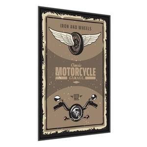Plakat vintage motorcycle 70x100 plakat w ramie precyzyjny wydruk ze stylową grafiką doskonała dekoracja do salonu lub sypialni