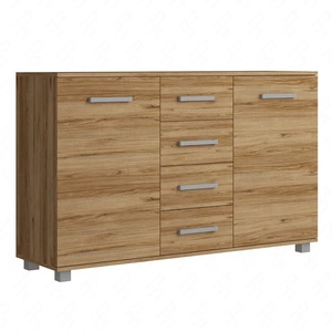 Komoda z szufladami Maximus 138 cm dąb catania nowoczesny design mebla obrzeża komody wykończone specjalną okleiną ABS