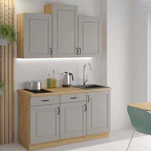 Zestaw mebli kuchennych Delos 150 cm szafki doskonale prezentują się we wnętrzach skandynawskich klasycznych oraz nowoczesnych