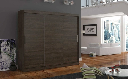 Szafa przesuwna Antos 250 cm dąb sonoma czekolada funkcjonalna szafa o uniwersalnym designie doskonała propozycja do przedpokoju