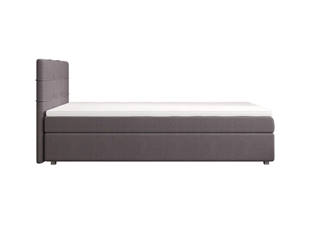 Łóżko kontynentalne Fresno 90x200 szare w nowoczesnym skandynawskim stylu z tapicerowanym zagłówkiem łóżko z pojemnikiem