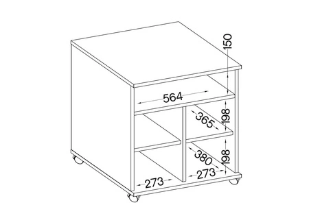 Szafka na kółkach Makana jasny szary funkcjonalny mebel do biura gabinetu lub pokoju młodzieżowego