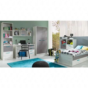 Zestaw mebli młodzieżowych Rest w kolorze dąb craft biały / popiel idealna propozycja do pokoju młodzieżowego w modnym i nowoczesnym stylu