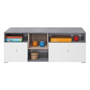 Szafka RTV Epsilon 120 cm beton / biała / dąb szafka z szufladami pod telewizor idealna do pokoju młodzieżowego