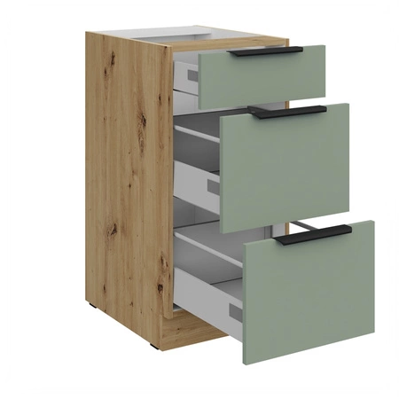 Szafka kuchenna stojąca z szufladami Treviso Ar 40 D 3S BB odporna na uszkodzenia wykończenie frontów w technologii anti fingerprint