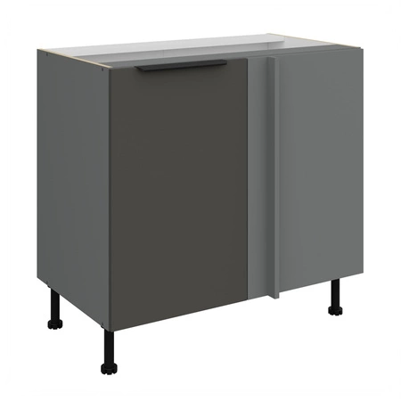 Szafka kuchenna narożna dostawiana Aversa Ant 105 ND 1F BB prawa fronty szafki kuchennej wykończone w technologii anti fingerprint