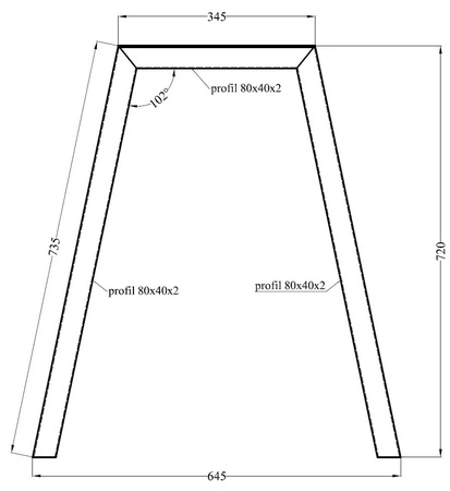 Stół Malden 138x67 cm dąb lancelot / czarny prosta forma mebla wzbogacona o stylowe czarne nogi w stylu loftowym blat odporny na rozlanie cieczy
