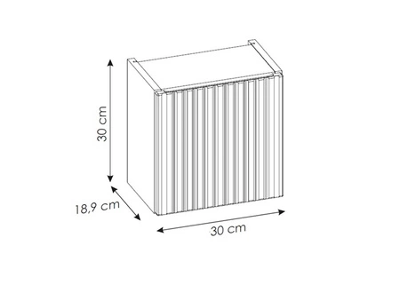 Szafka łazienkowa wisząca Nova 30 cm czarna szafka do łazienki o nietuzinkowym charakterze elegancki ryflowany front