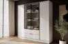 Szafa Corse 206 cm beżowa nowoczesny design szafa z przeszklonymi frontami idealna do garderoby sypialni i biura szafa z półkami