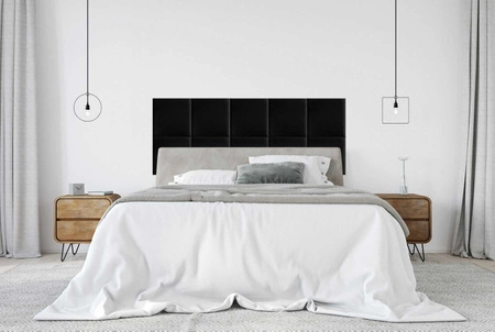 Panel tapicerowany Quadra 40x40 cm czarny stylowy panel ścienny kwadrat welurowa tkanina modne wykończenie każdej aranżacji