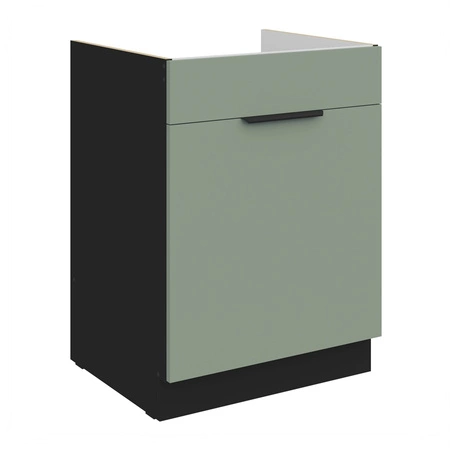 Szafka kuchenna pod zlewozmywak z szufladą Treviso Bl 60 ZL 1S BB fronty szafki kuchennej wykończone w technologii anti fingerprint