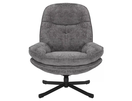 Fotel Harper szary funkcjonalny oraz nowoczesny fotel obrotowy z metalowymi nogami komfortowy podczas wypoczynku